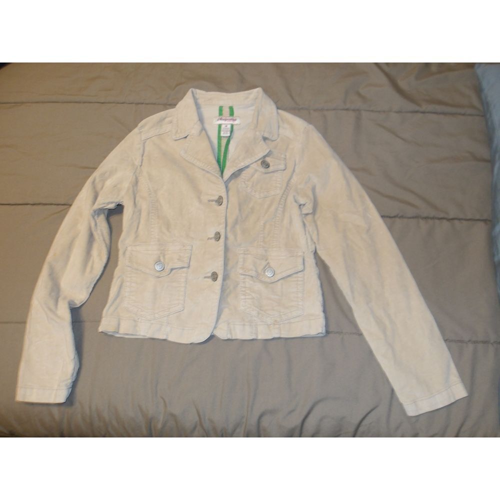 Aéropostale‎ Beige Velour Jacket Casual Button-Up